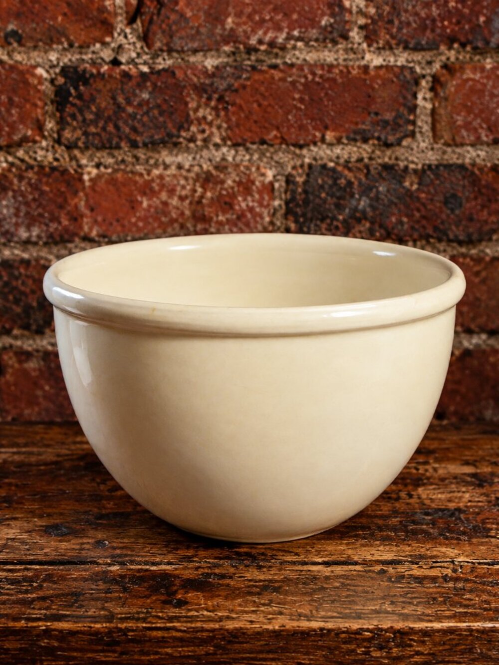 Vintage Pottery Mixing Bowl Italy Cream Color Farmhouse Kitchen